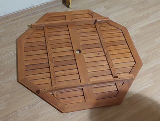 Mesa Teka Octogonal Plegable Exterior Madera