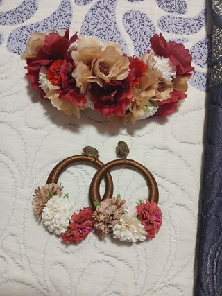 Complemento de Flamenca Flores y Pendientes