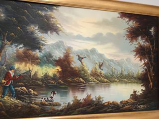 Pintura al óleo de caza
