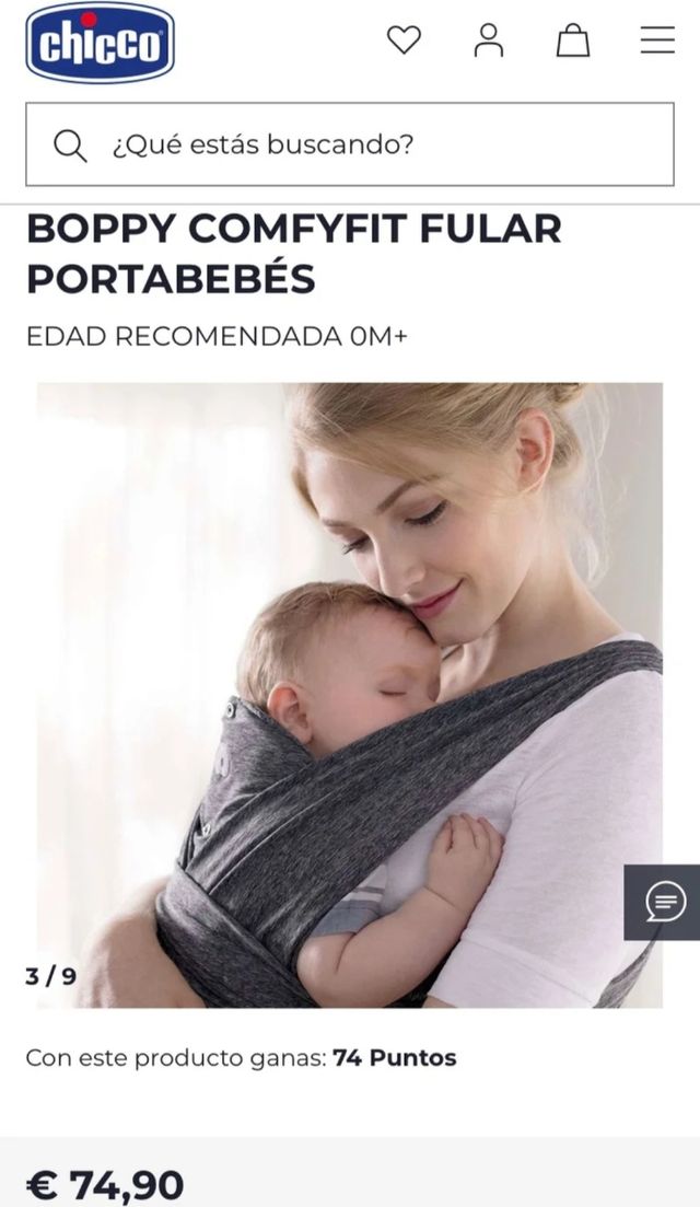 Portabebés Boppy Azul porteo Chicco