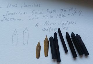 Plumines 18k y piezas arreglar estilográfica. 
