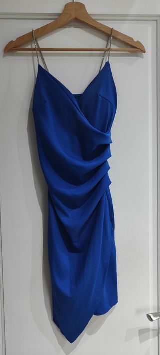 Vestido azul elegante entallado