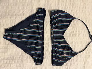 Bikini Roxy Rayas Azul Rosa