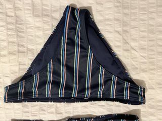 Bikini Roxy Rayas Azul Rosa