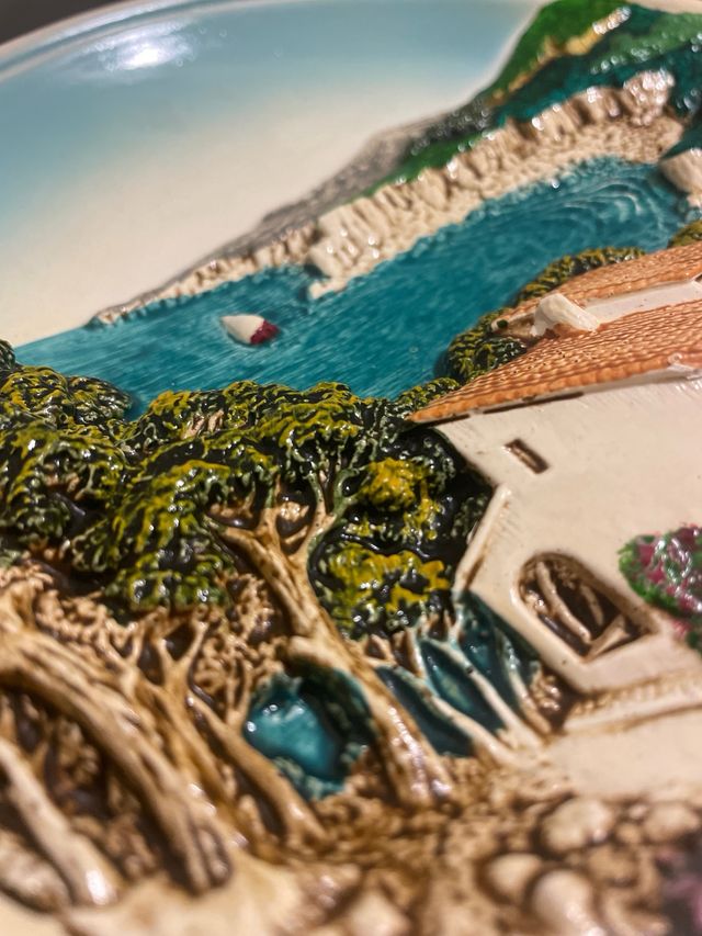 Piatto decorativo scena marina