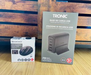 Lote Base USB + Ratón Inalámbrico - Nuevos