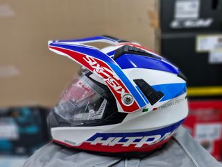 Casco Trail Twin 666s Hitrack - blanco azul rojo