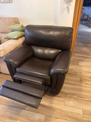 Sillón relax piel negra