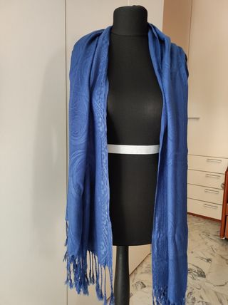 Sciarpa donna blu jeans con fantasia