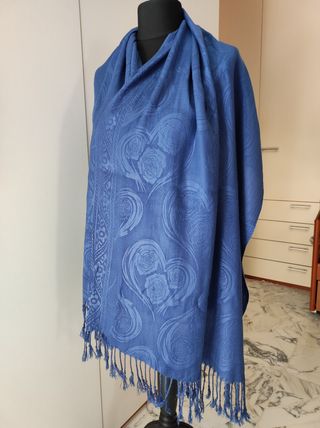 Sciarpa donna blu jeans con fantasia