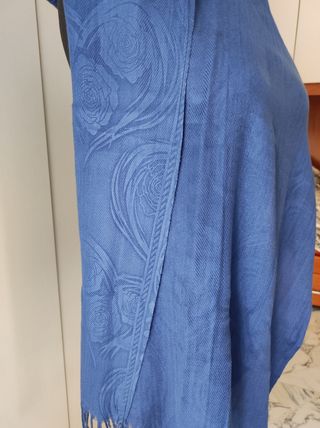 Sciarpa donna blu jeans con fantasia