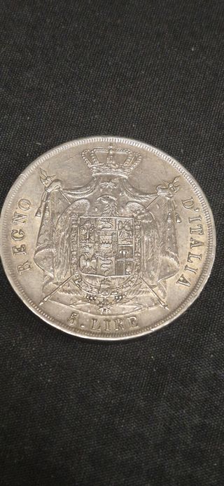 Moneda Plata 5 Liras 1812 Napoleón