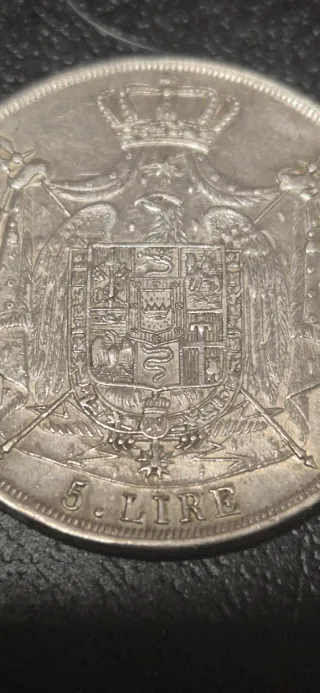 Moneda Plata 5 Liras 1812 Napoleón