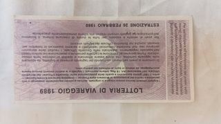 Biglietto Lotteria Viareggio 1989