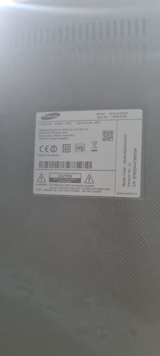 Samsung TV Curva 48 Pantalla Rota