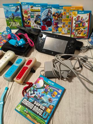 Nintendo Wii U Negra Mario Kart + 11 Juegos 
