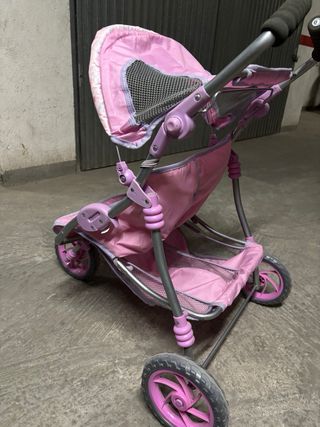 Cochecito Muñecas Baby Born Doble Rosa