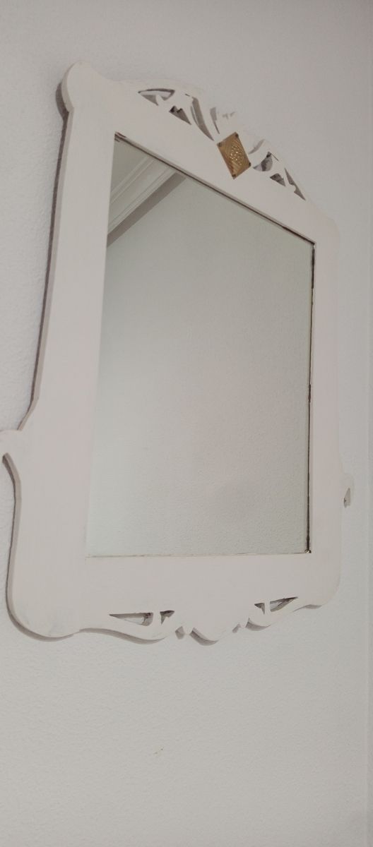 Espejo antiguo madera y cristal dorado