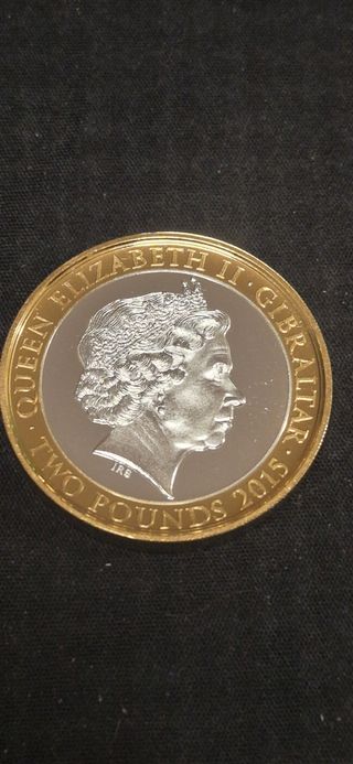 Moneda 2 Libras 2015 Churchill Conmemorativa