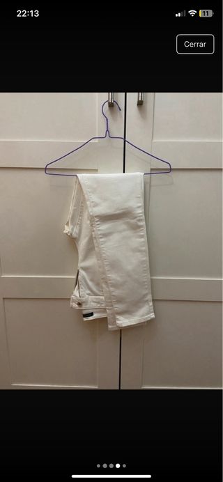 Pantalón Massimo Dutti Skinny Fit Blanco talla 40