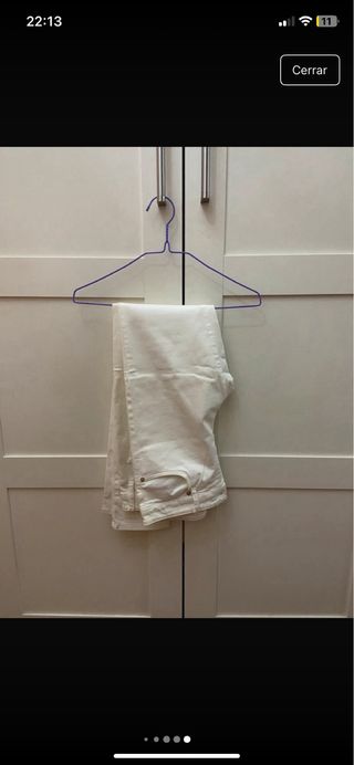 Pantalón Massimo Dutti Skinny Fit Blanco talla 40