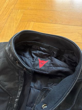 Cazadora Piel Moto Dainese Negra 3 Estaciones