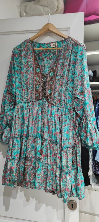 Vestido Boho Turquesa Talla M