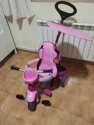 Triciclo para bebé con manillar y capota
