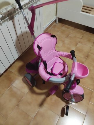 Triciclo para bebé con manillar y capota