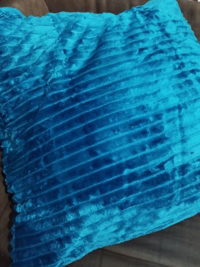 6 Fundas Cojín Terciopelo Azul