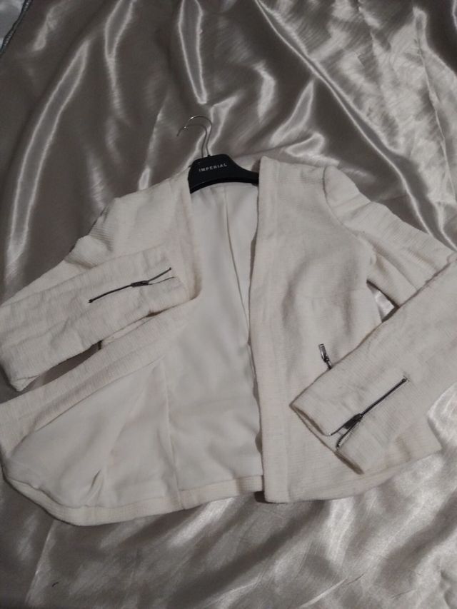 Giacca bianca con zip