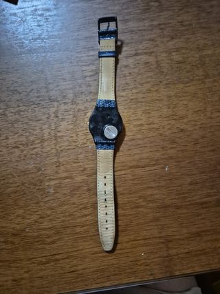 Orologio Swatch Pelle Blu Oro