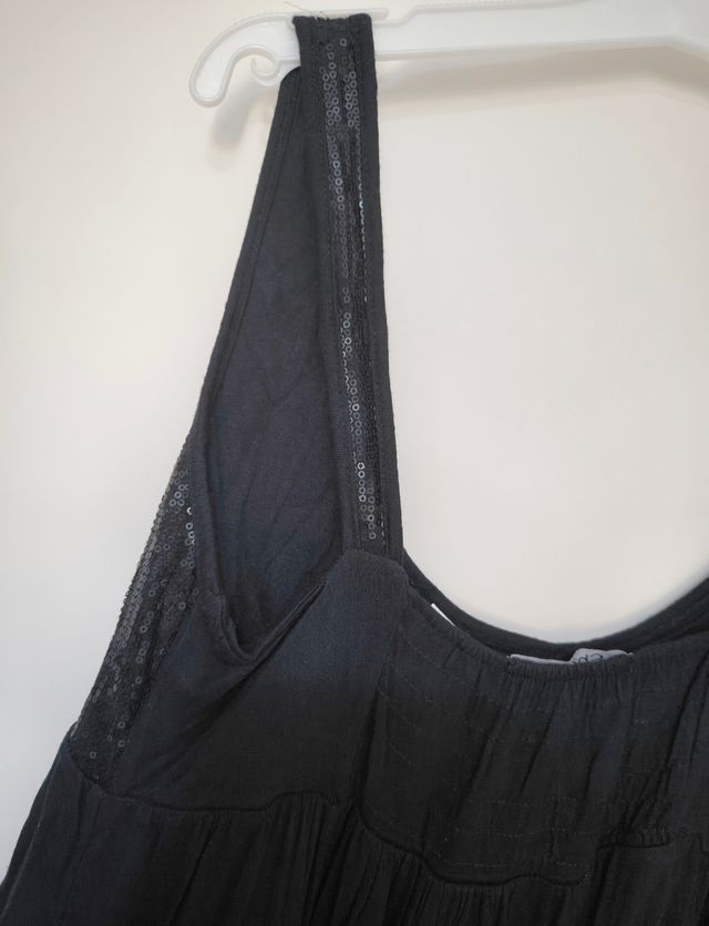 Vestido negro lentejuelas T M-XL