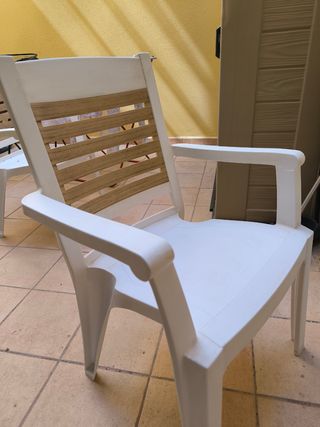 2 sedie da giardino in plastica e legno
