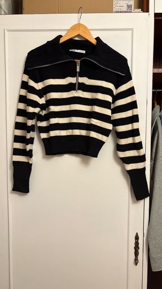 Jersey Zara Rayas Blanco y Negro