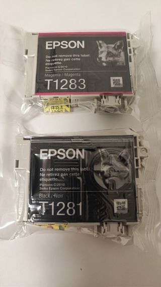 Cartuchos Tinta Epson T1281 Negro y T1283 Magenta