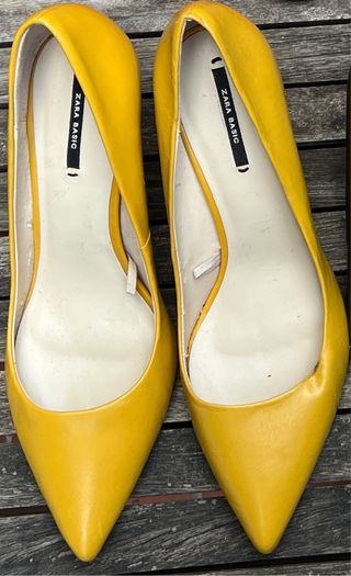 Tacones Zara Amarillos Talla 38