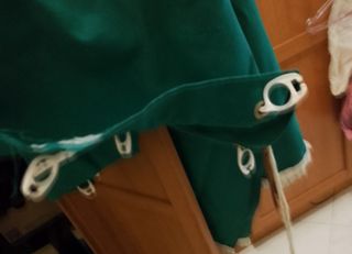 Tendone in stoffa verde con bordo bianco 245x 145 