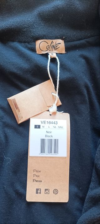 Abrigo Negro polar de malla Bordado