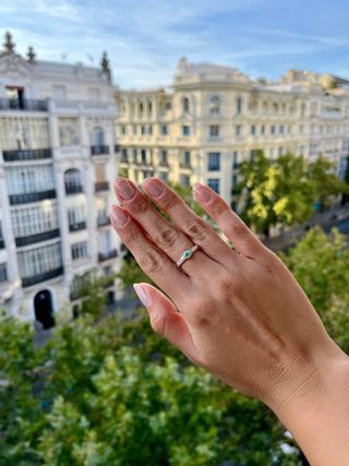 Anillo Plata y Esmeralda