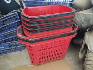 Cesta de Compra Supermercado Roja