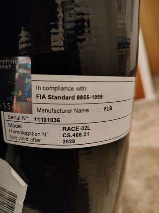 Asiento baquet GT2i FIA Race-02L -V2 Fibra