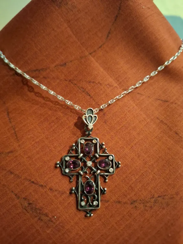 Colgante Cruz Plata Ley 925m con Circonitas