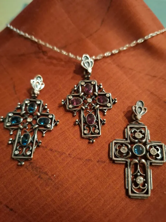 Colgante Cruz Plata Ley 925m con Circonitas