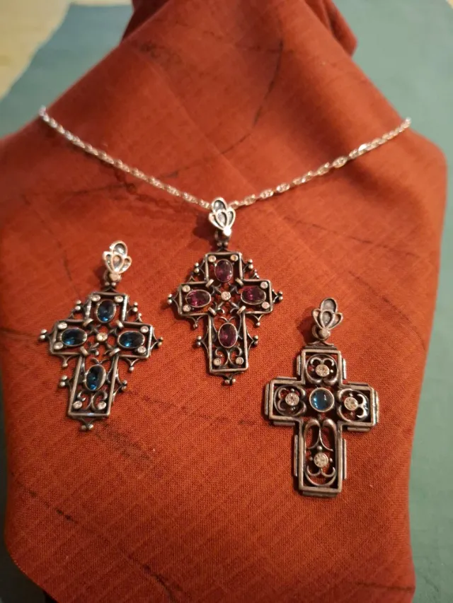 Colgante Cruz Plata Ley 925m con Circonitas