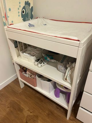 Cambiador Bebé Blanco Ikea + colchón impermeable