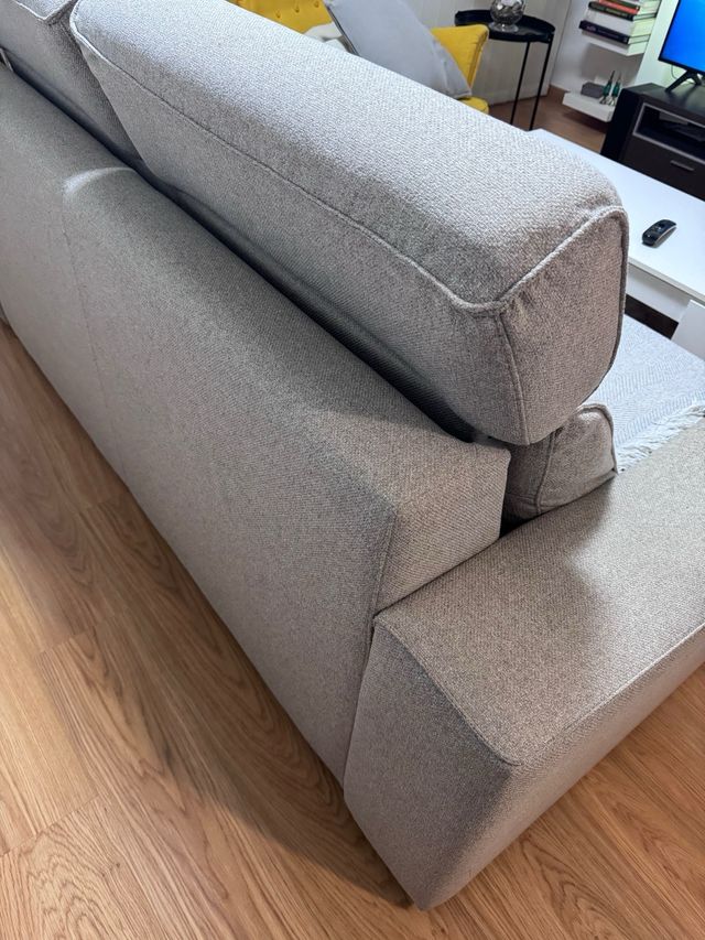 Sofá cama 140cm tela beige/gris