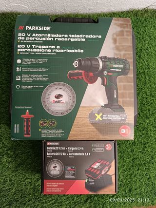 Taladro Percutor Parkside 20V + Batería 2Ah 