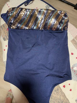 Costume intero con paillettes Tg 2