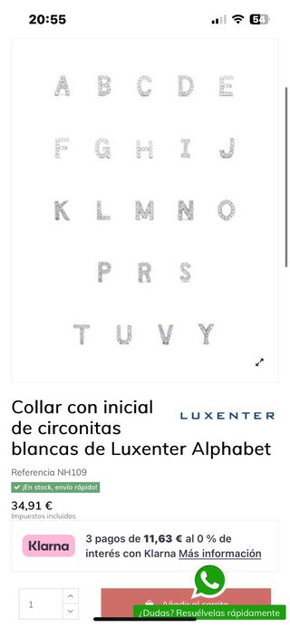 Collar inicial plata